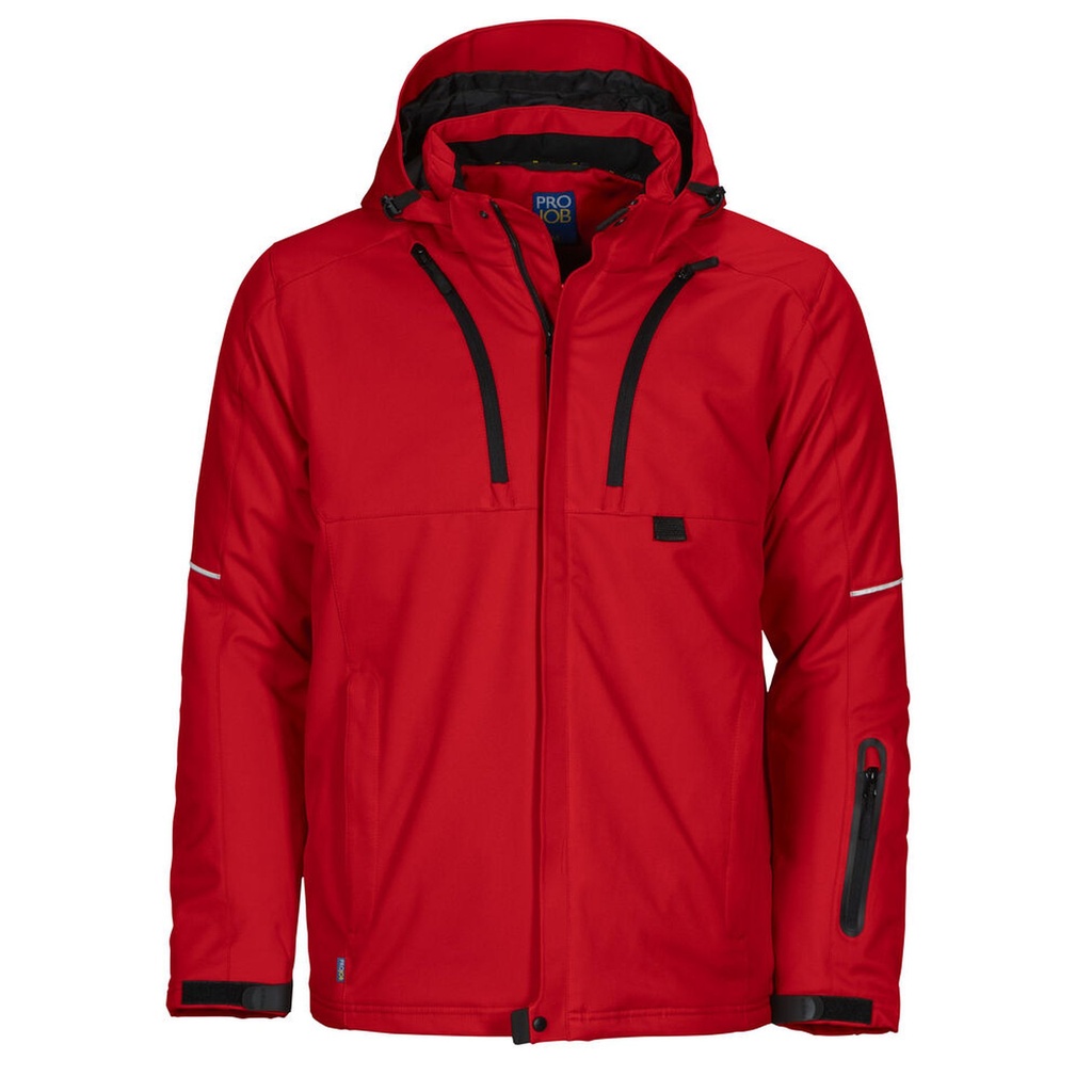 [643407-35-3] Projob - 3407 Gevoerde Softshell Jas (XS, Rood)