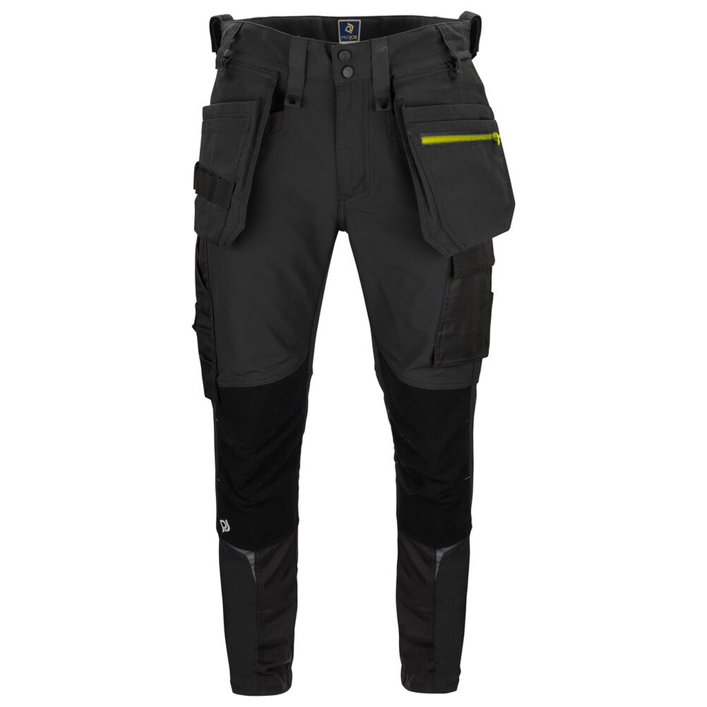 [645550-99-84] Projob - 5550 Stretchbroek Met Kniezakken En Spijkerzakken (D84, Zwart)