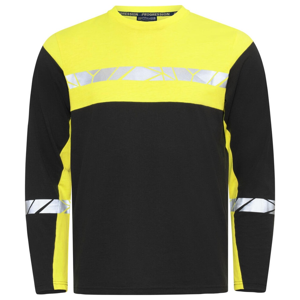 [647002-9910-3] Projob - 7002 T-Shirt Lange Mouwen (XS, Zwart/geel)