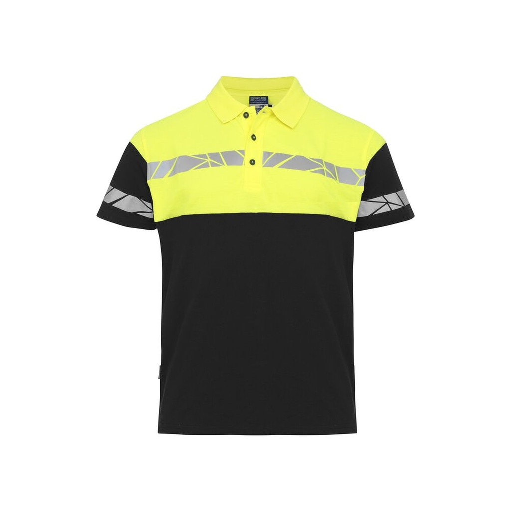 [647003-9910-3] Projob - 7003 Polo (XS, Zwart/geel)
