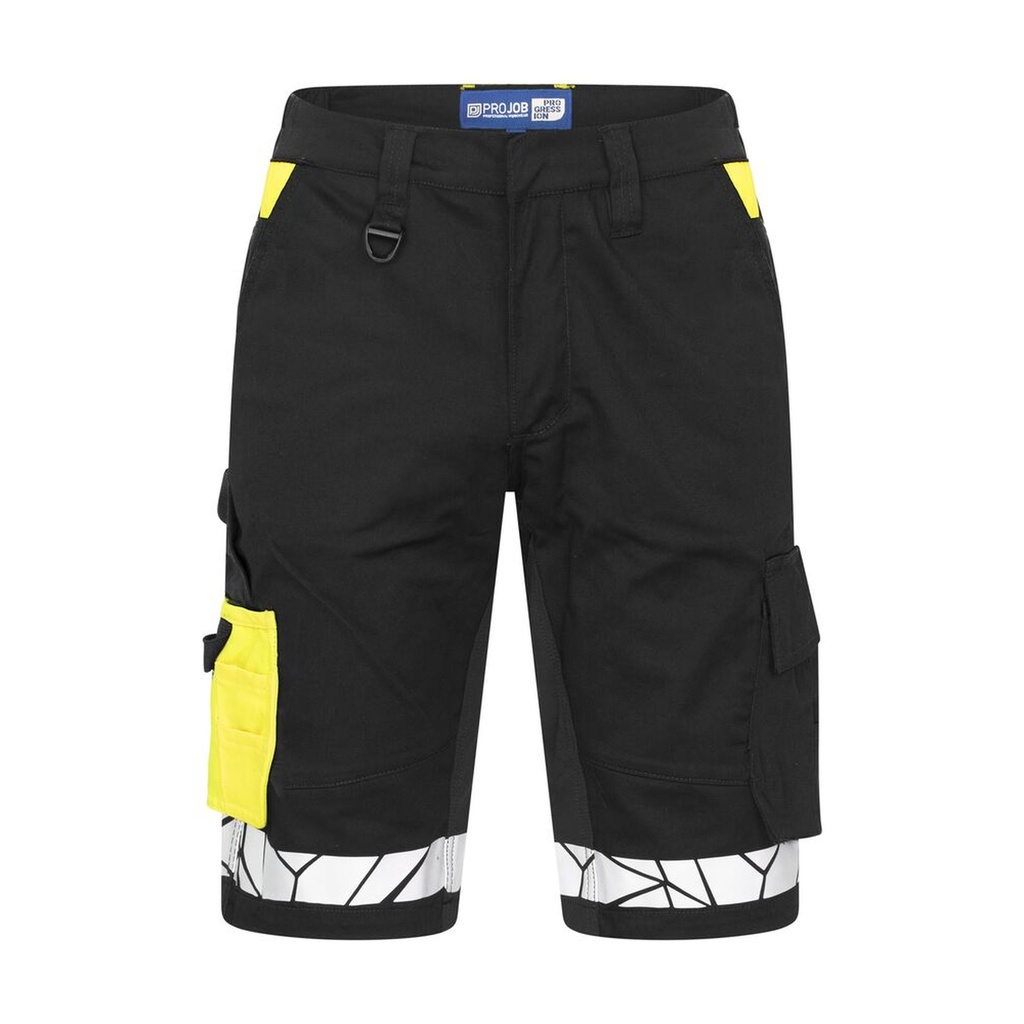 [647510-9910-48] Projob - 7510 Stretchshort (C48, Zwart/geel)