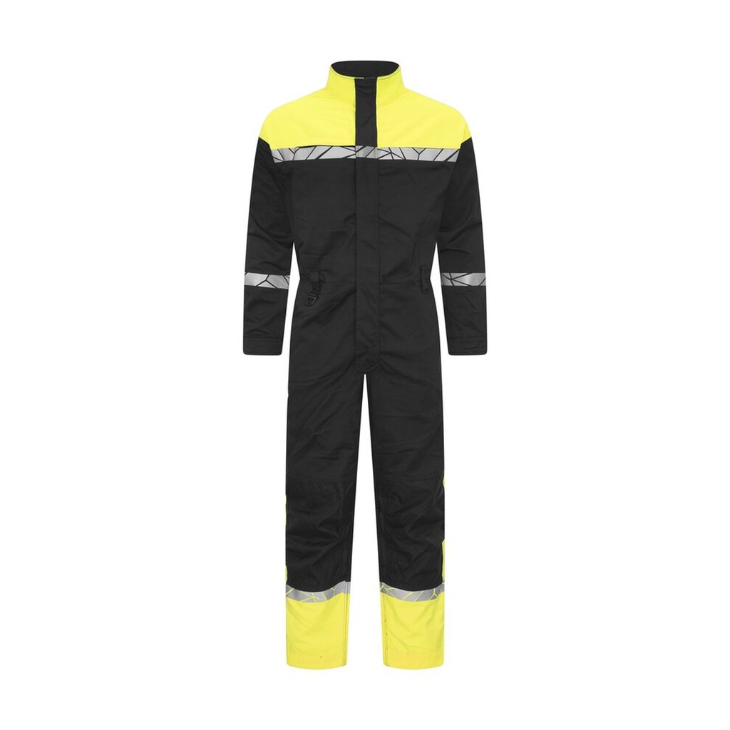 [647601-9910-48] Projob - 7601 Stretch Overall Met Kniezakken (C48, Zwart/geel)