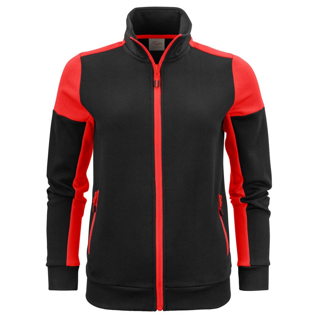 [2262062-9040-3] Printer - Prime Sweater Volledige Rits Dames (XS, Zwart/Rood)