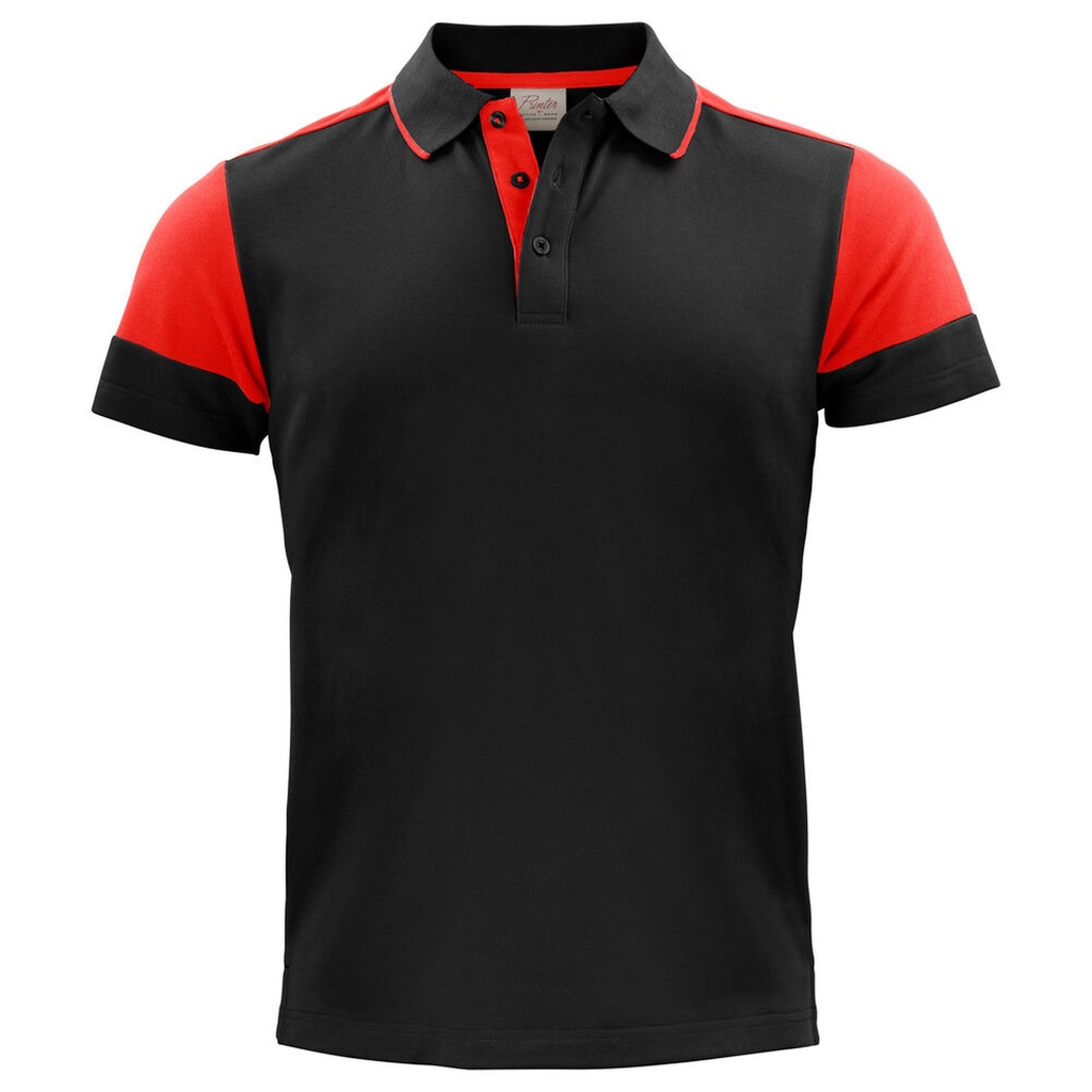 [2265024-9040-4] Printer - Prime Polo Heren (S, Zwart/Rood)