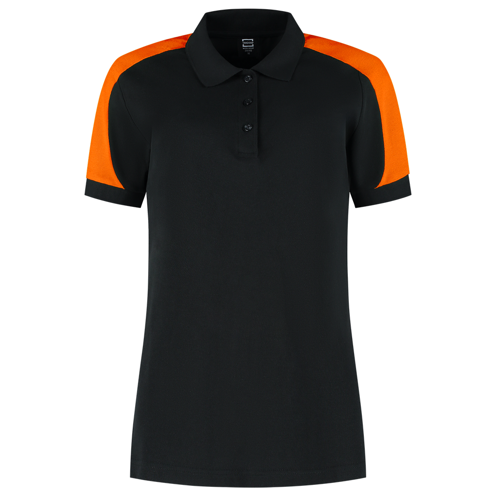 [206108BlackOrangeXS] Tricorp - Poloshirt Bicolor Redefined Dames (XS, BlackOrange)