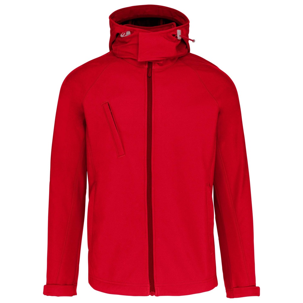 [K413_46321_42897] Kariban - Heren Softshell Jas Met Afneembare Capuchon (S, Rood)